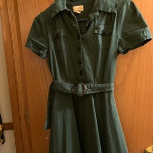 Lindy Bop dark green rose button dress 🌹 size small